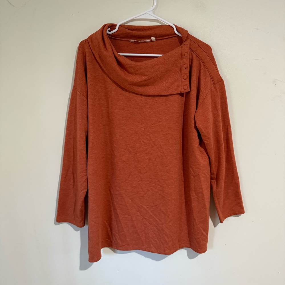 Soft Surroundings Button Cowl Neck Tunic size PL